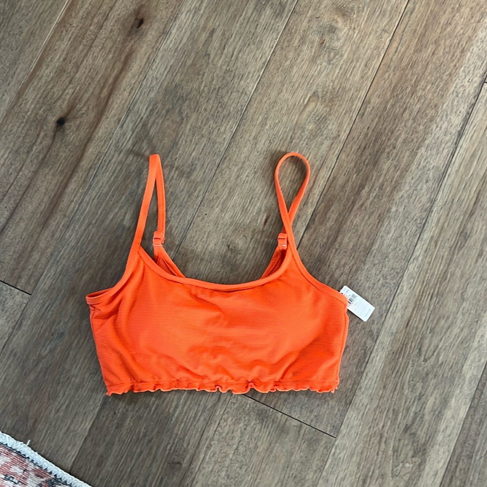 Aerie Orange Bikini Top with Spaghetti Straps